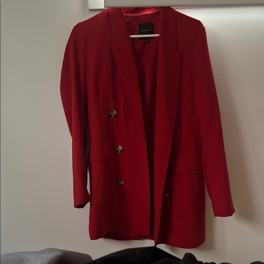 Dynamite Red Blazer Classic Suit Jacket